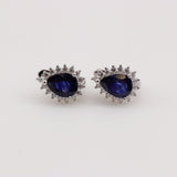 Aros de Zafiro y Zirconia cúbica - Aros