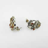 Aros de Zafiros de colores y cubic zirconia - Aros