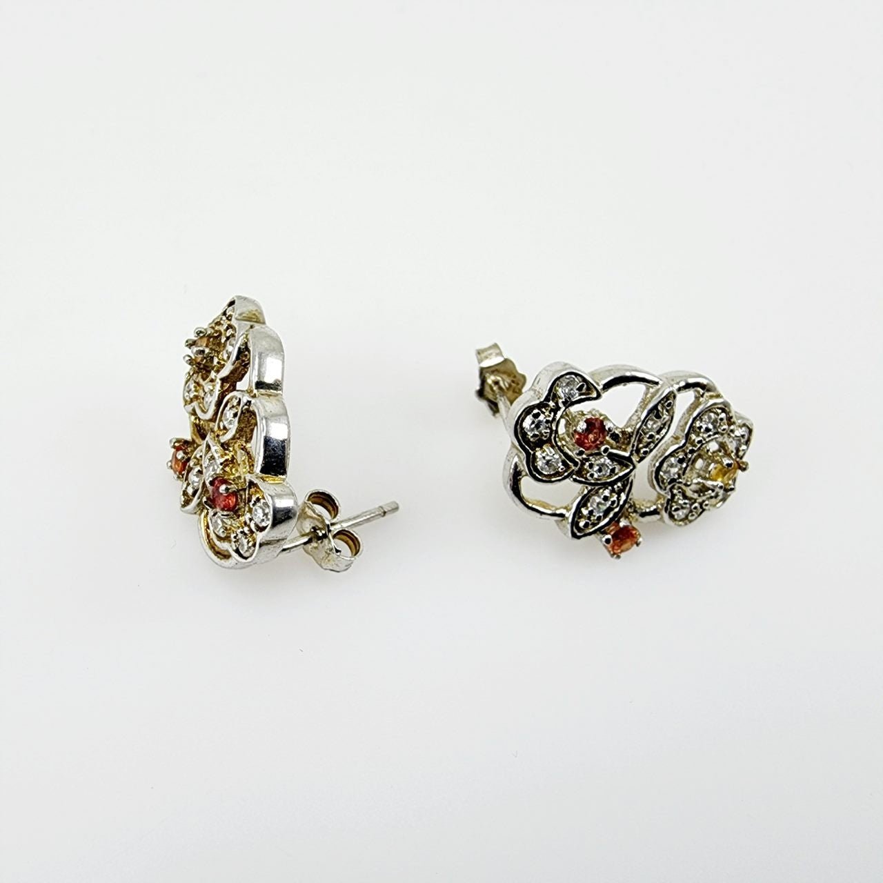 Aros de Zafiros de colores y cubic zirconia - Aros