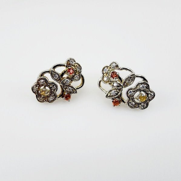 Aros de Zafiros de colores y cubic zirconia - Aros