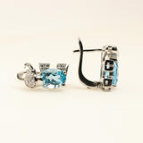 Aros de zircón azul y cubic zirconia - Aros