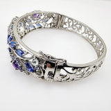 Brazalete de Amatista, Cianita, Tanzanita, aguamarina y cubic zirconia - Pulseras