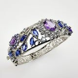 Brazalete de Amatista, Cianita, Tanzanita, aguamarina y cubic zirconia - Pulseras