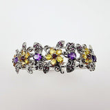 Brazalete de Amatista, Citrino y Granate Rodolita - Pulseras
