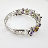 Brazalete de Amatista, Citrino y Granate Rodolita - Pulseras