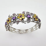 Brazalete de Amatista, Citrino y Granate Rodolita - Pulseras