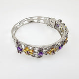 Brazalete de Amatista, Citrino y Granate Rodolita - Pulseras