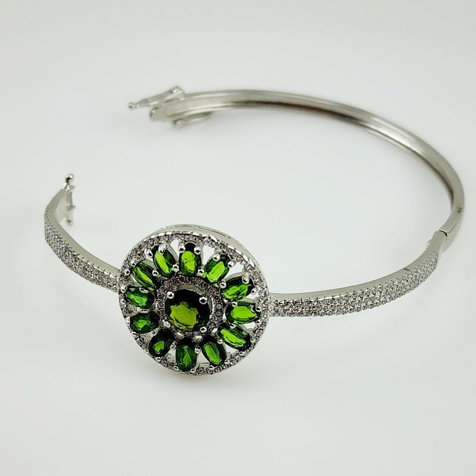 Brazalete de Diópsidos y cubic zirconia - Pulseras