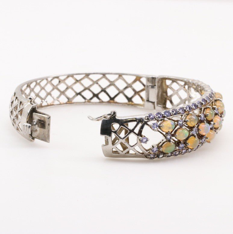 Brazalete de Ópalo Welo y Tanzanita - Pulseras