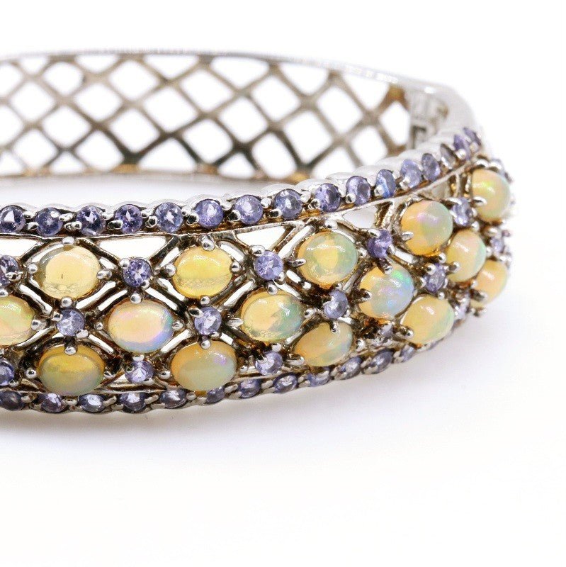 Brazalete de Ópalo Welo y Tanzanita - Pulseras