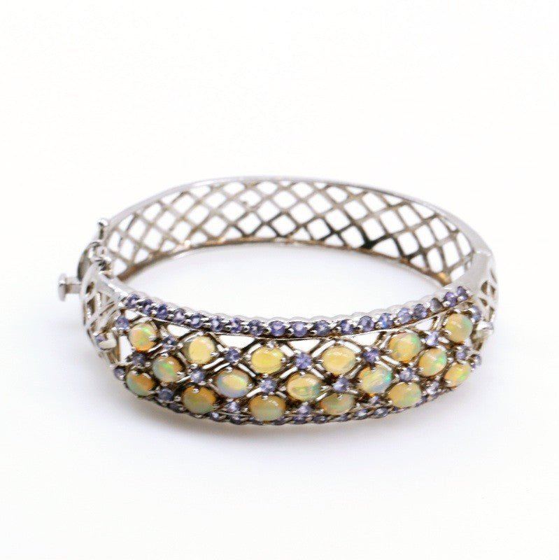 Brazalete de Ópalo Welo y Tanzanita - Pulseras