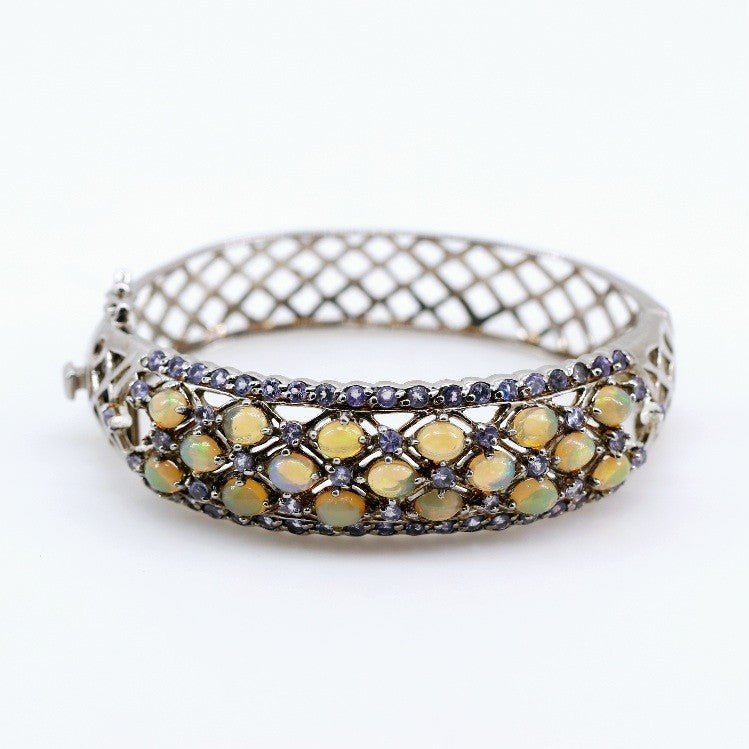 Brazalete de Ópalo Welo y Tanzanita - Pulseras