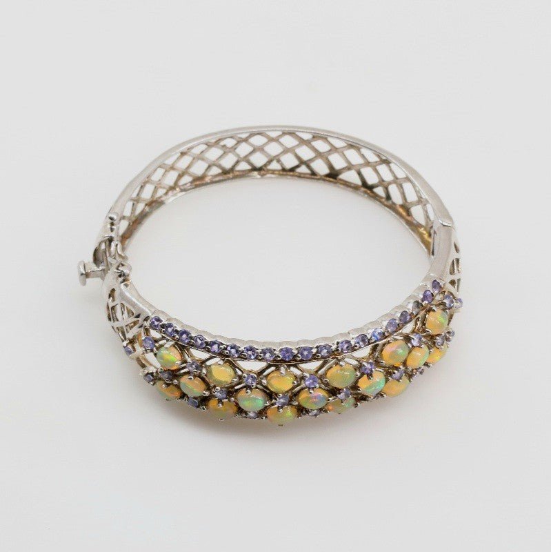 Brazalete de Ópalo Welo y Tanzanita - Pulseras