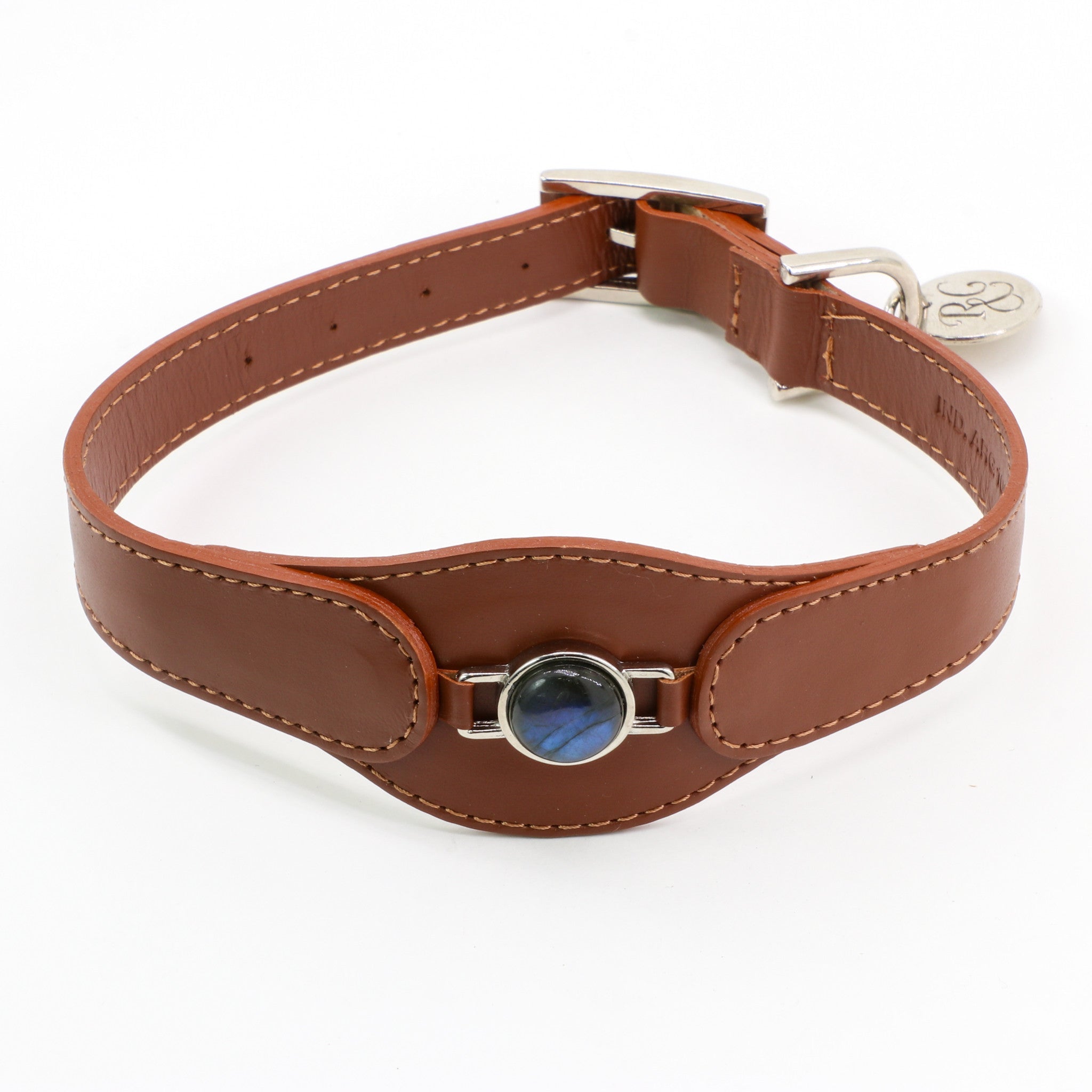 COLLAR CON LABRADORITA PARA MASCOTAS - MEDIDA L - Accesorios para mascotas