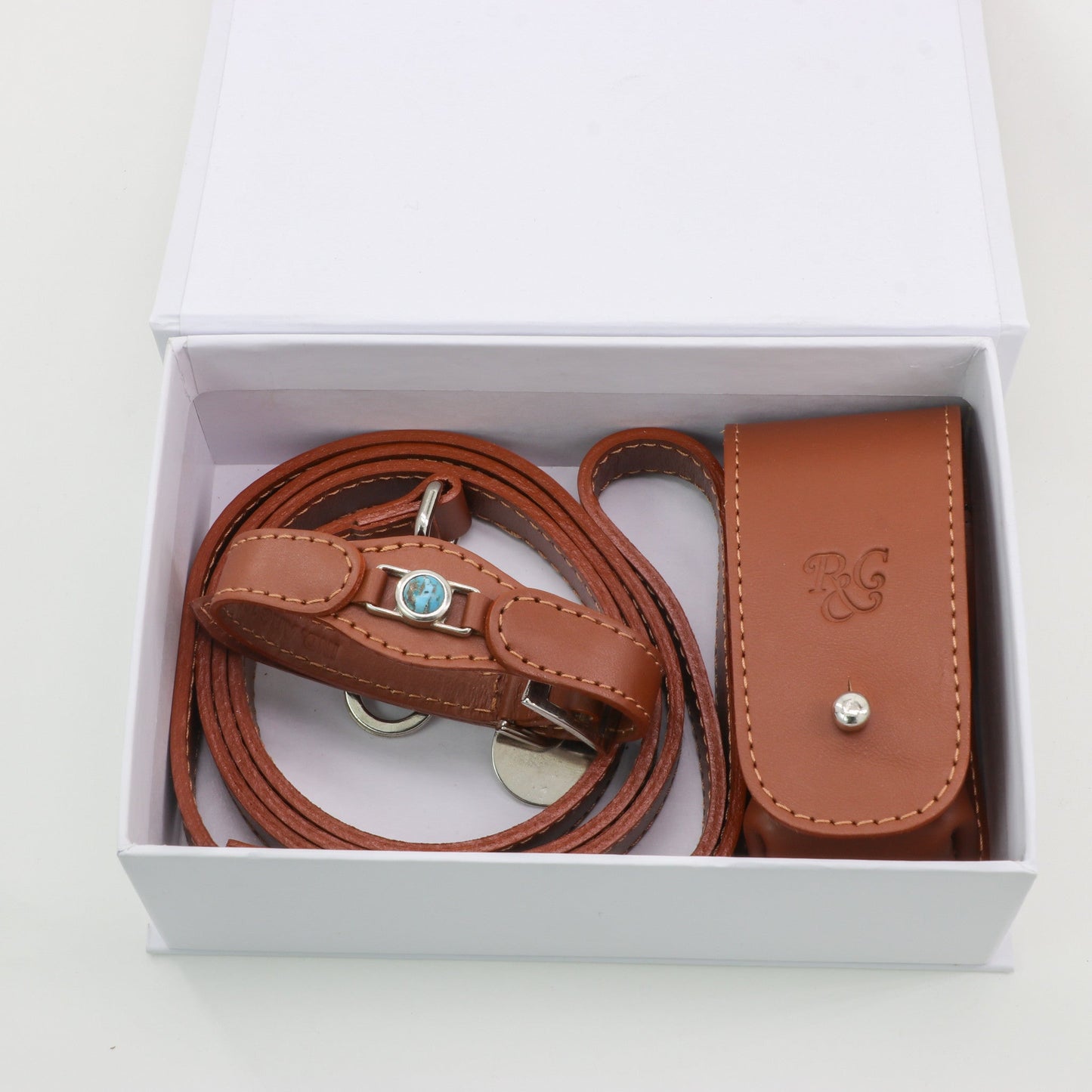 CONJUNTO PARA MASCOTAS DE COLLAR TURQUESA, CORREA Y ESTUCHE PORTA BOLSAS – MEDIDA S - Accesorios para mascotas