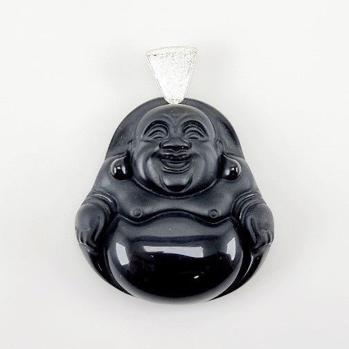 Dije Buda tallado en Obsidiana Arco Iris - Dijes