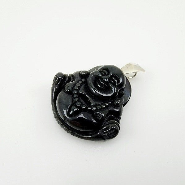 Dije Buda tallado en Obsidiana Arco Iris - Dijes