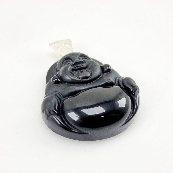 Dije Buda tallado en Obsidiana Negra - Dijes