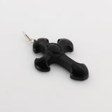 Dije Cruz tallada en Obsidiana Negra - Dijes