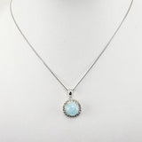 Dije de Aguamarina y cubic zirconia con cadena - Dijes