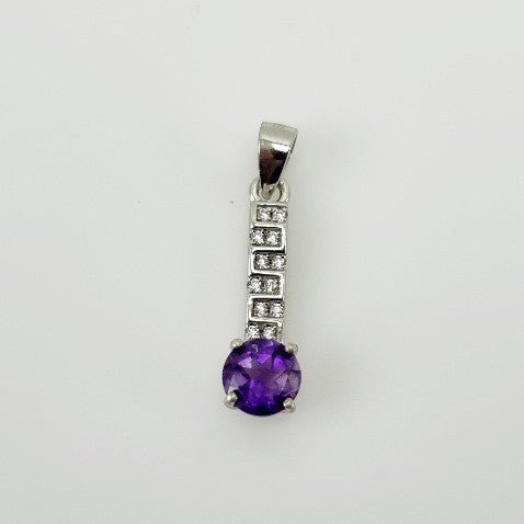Dije de Amatista Africana y cubic zirconia - Dijes