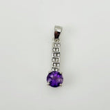 Dije de Amatista Africana y cubic zirconia - Dijes