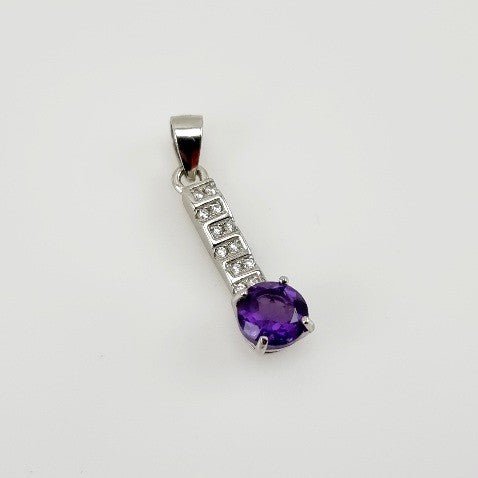 Dije de Amatista Africana y cubic zirconia - Dijes