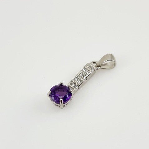 Dije de Amatista Africana y cubic zirconia - Dijes