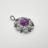 Dije de amatista, diopsido y cubic zirconia - Dijes