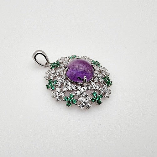 Dije de amatista, diopsido y cubic zirconia - Dijes