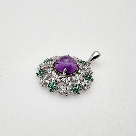Dije de amatista, diopsido y cubic zirconia - Dijes