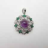 Dije de amatista, diopsido y cubic zirconia - Dijes