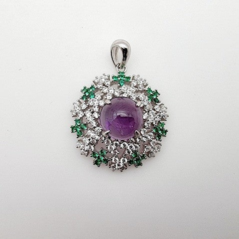 Dije de amatista, diopsido y cubic zirconia - Dijes
