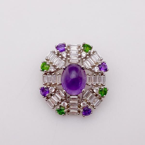 Dije de amatista, tsavorita y cubic zirconia - Dijes
