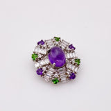 Dije de amatista, tsavorita y cubic zirconia - Dijes