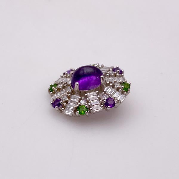 Dije de amatista, tsavorita y cubic zirconia - Dijes