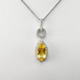 Dije de citrino y cubic zirconia con cadena 45 cm - Dijes