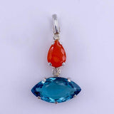 Dije de Cuarzo Aqua Aura y Ágata Cornalina - Dijes
