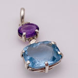 Dije de Cuarzo Aqua Aura y Amatista - Dijes