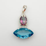 Dije de Cuarzo Aqua Aura y Cuarzo Místico - Dijes