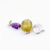 Dije de Cuarzo Cristal, Cuarzo Green Gold y Amatista - Dijes