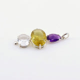 Dije de Cuarzo Cristal, Cuarzo Green Gold y Amatista - Dijes