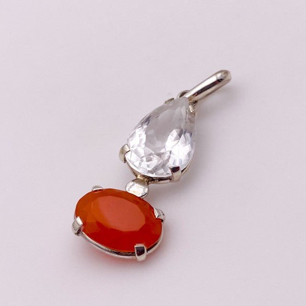 Dije de Cuarzo Cristal y Ágata Cornalina - Dijes