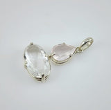 Dije de Cuarzo Cristal y Cuarzo Rosa - Dijes
