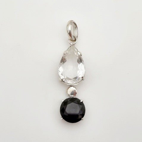 Dije de Cuarzo Cristal y Obsidiana Arco iris - Dijes