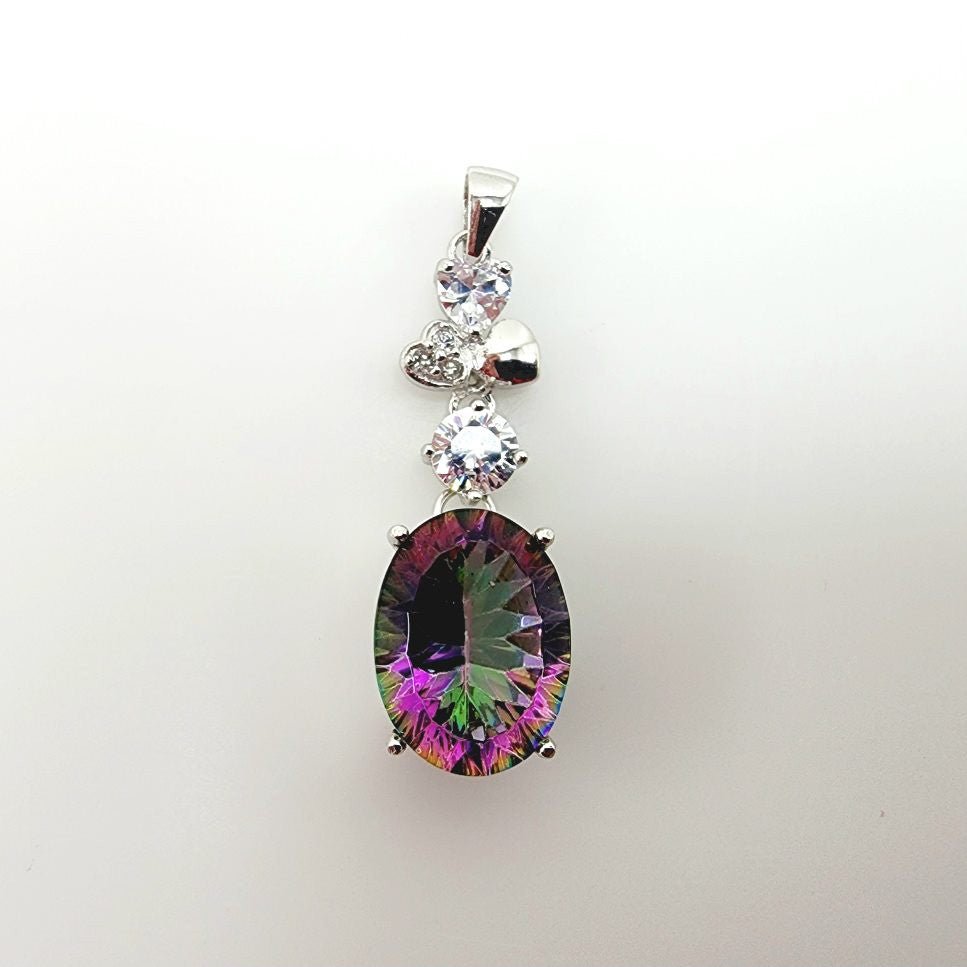 Dije de Cuarzo Místico y cubic zirconia - Dijes