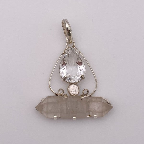 Dije de Cuarzo Tibetano y cuarzo cristal - Dijes