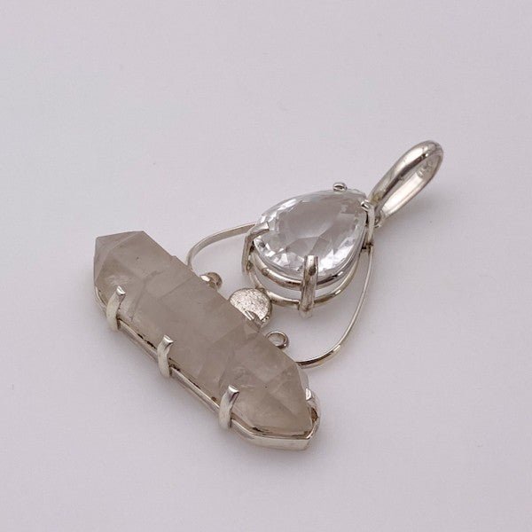 Dije de Cuarzo Tibetano y cuarzo cristal - Dijes