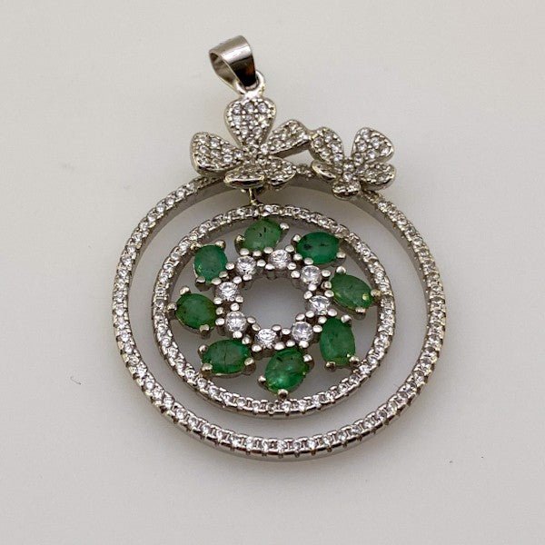 Dije de esmeralda y cubic zirconia - Dijes