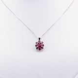 Dije de Granate Rodolita y cubic zirconia con cadena 45 cm - Dijes